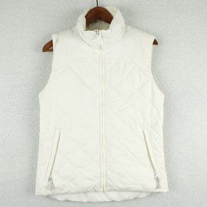 Columbia Vest Womens Small White Down Puffer Quilted Lightweight Full Zip